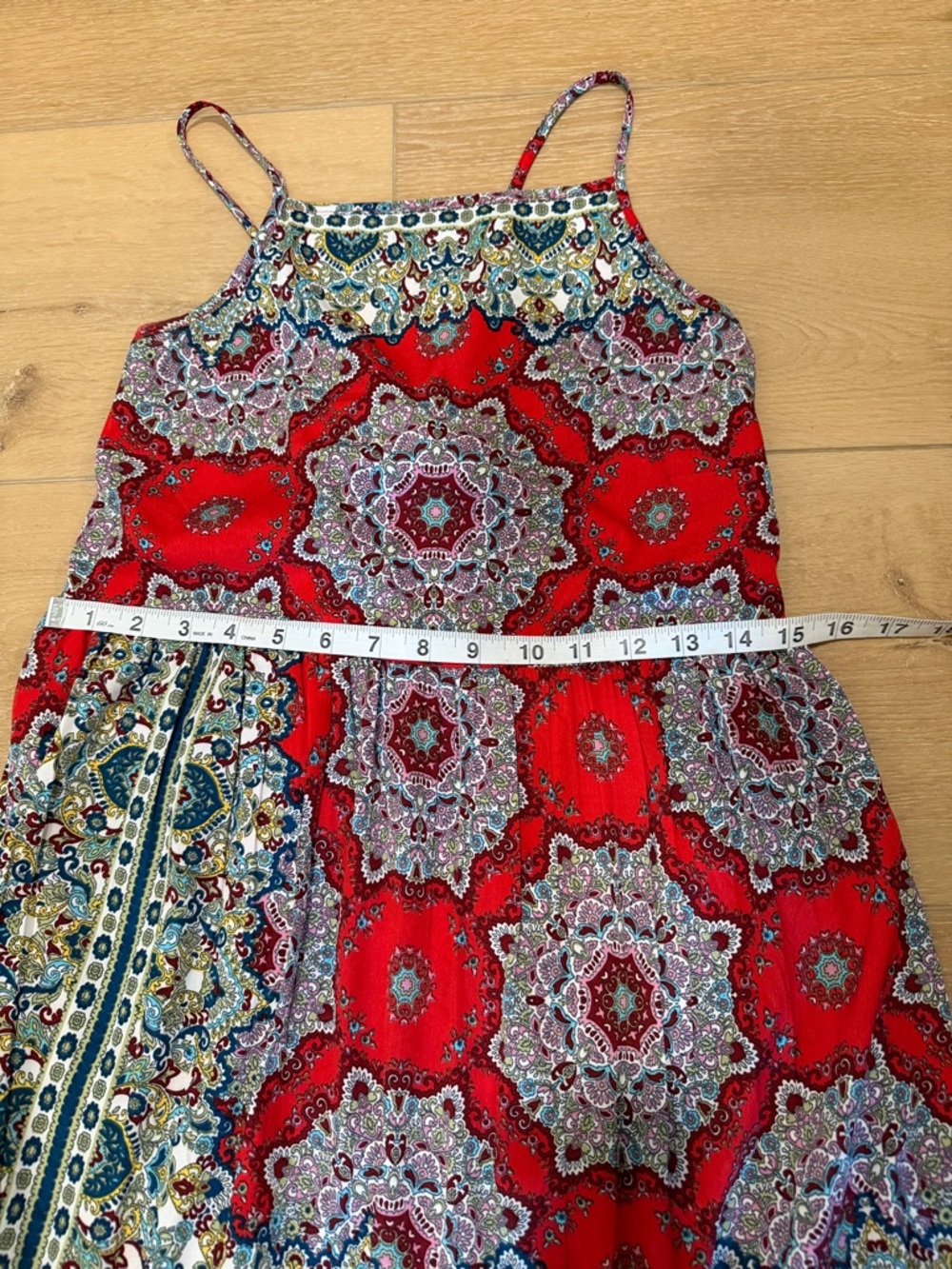 BOG Collective Red Boho Medallion Print Midi Dress - Picture 5 of 8